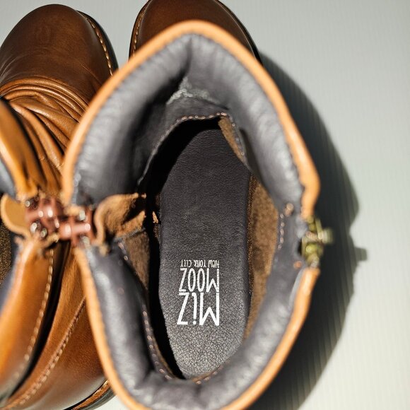 Miz Mooz Pleasant Ankle Bootie Womens EU 38 Slouch Brown Leather Comfort Zip NEW - Picture 11 of 14